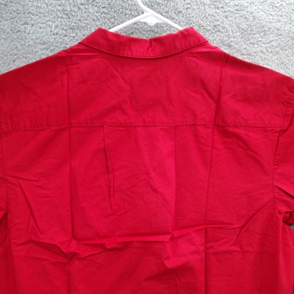 Jessica London Blouse Top Split Neck Tunic Shirt Plus Size 16W Collared Red - Picture 8 of 11